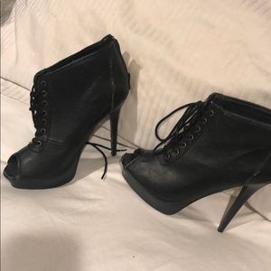 Black high heel booties